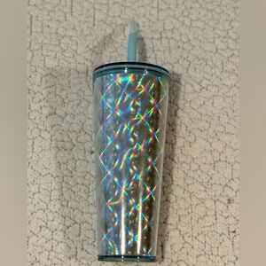 Holographic Tumbler with Straw